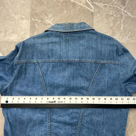 70S VINTAGE WRANGLER JEAN JACKET MENS LARGE BLUE DENIM WESTERN WORKWEAR - Picture 11 of 12